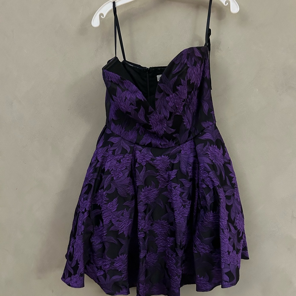 Alyce Paris Black and Purple Floral Dress